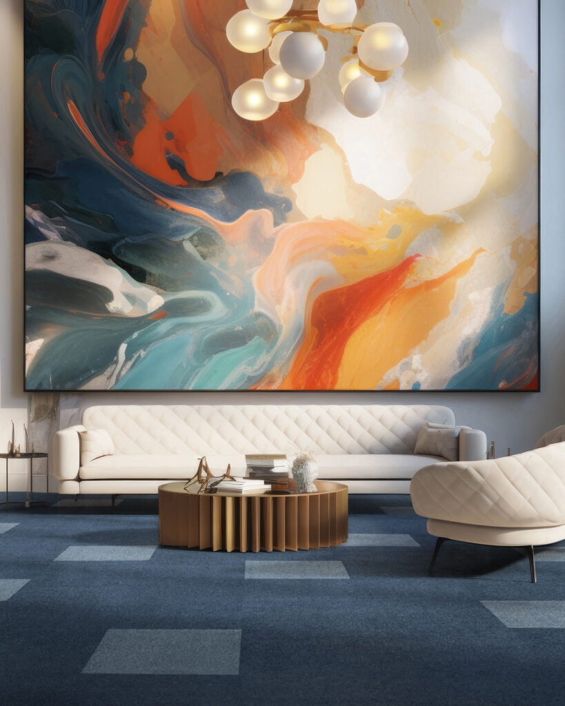 Interfloor_Planet_project_SDN_tapijttegels_wachtruimte_woonkamer_kleur927_en_kleur928